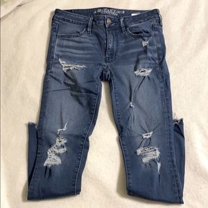 American Eagle Darker Wash Ripped Jeans
